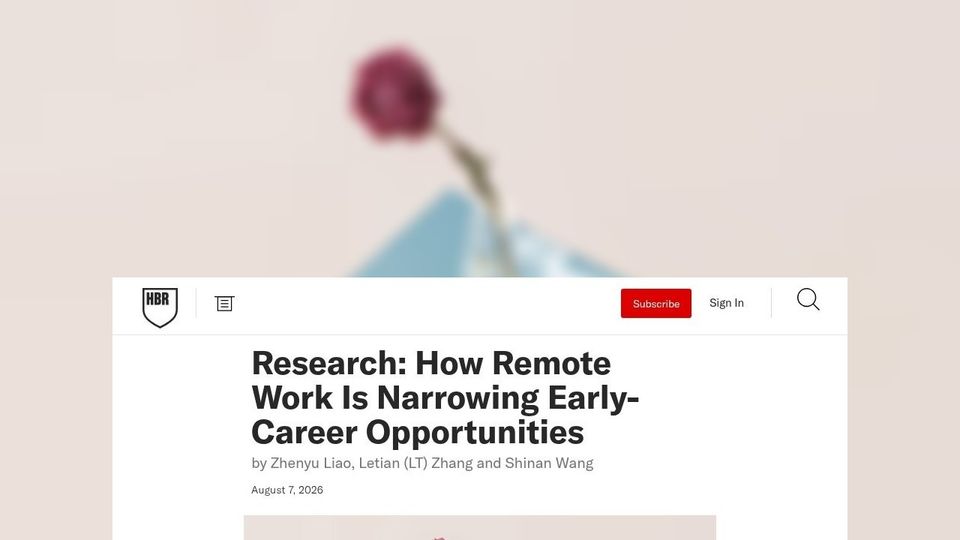 El trabajo remoto reduce las oportunidades para quienes inician su carrera profesional