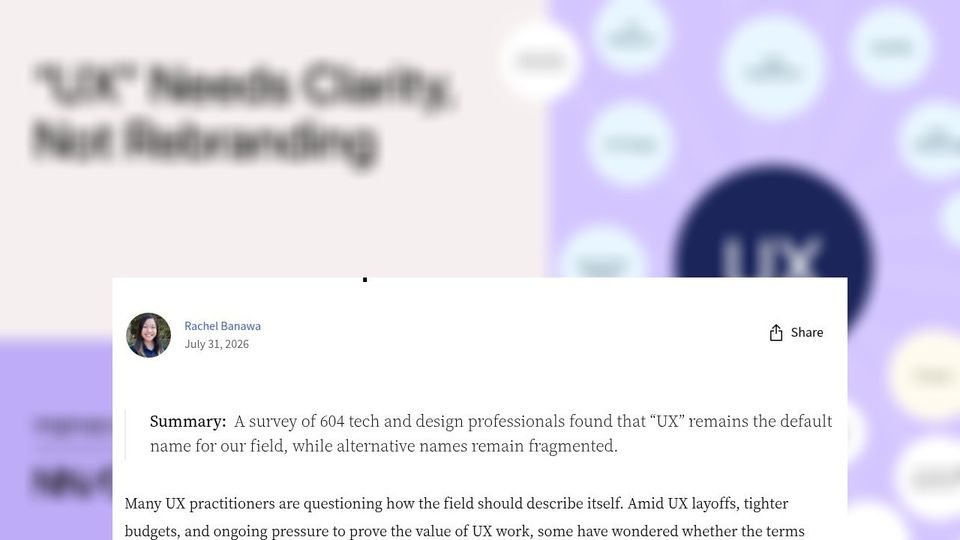 UX sigue sin tener un sustituto claro entre profesionales de diseño y tecnología