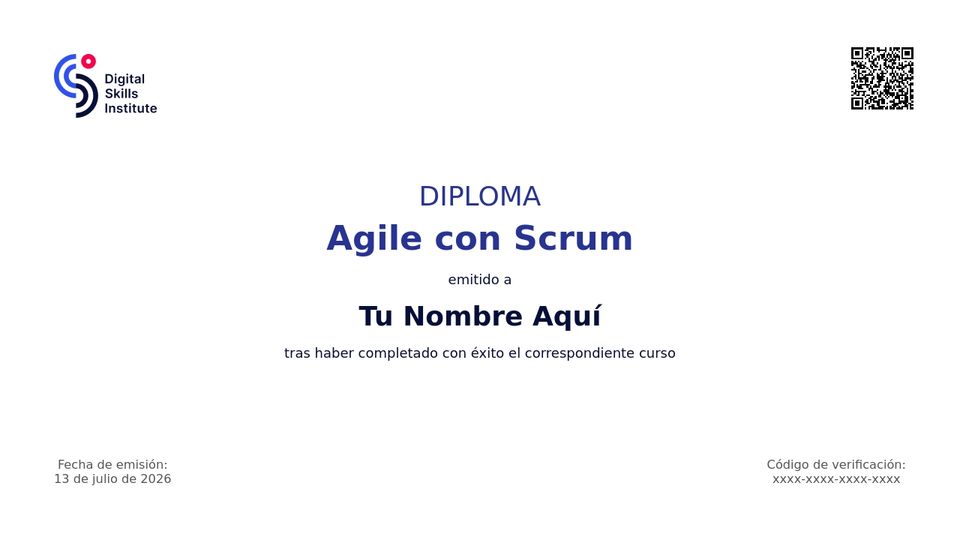 Diploma del curso Agile con Scrum