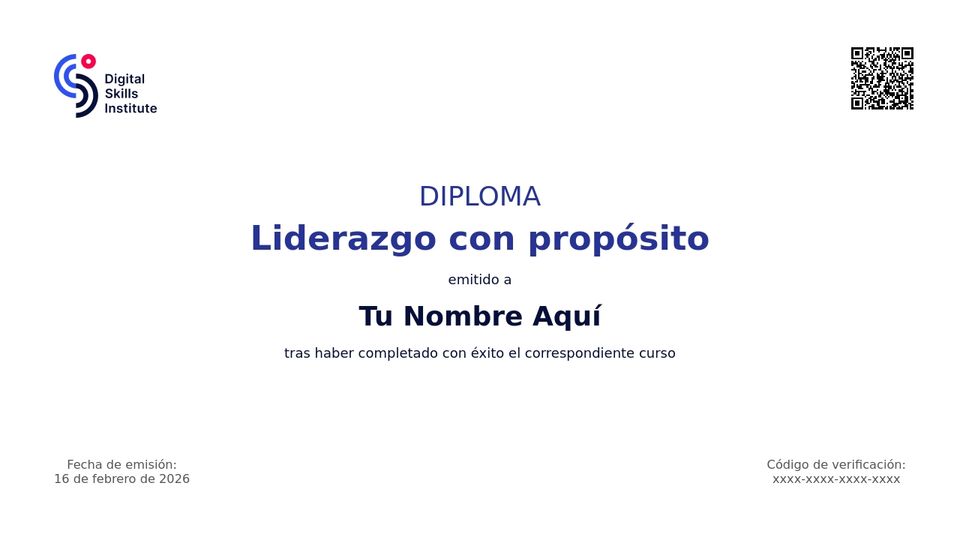 Diploma del curso Liderazgo con intención