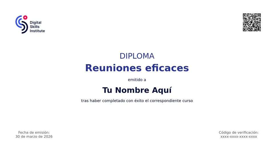 Diploma del curso Reuniones eficaces