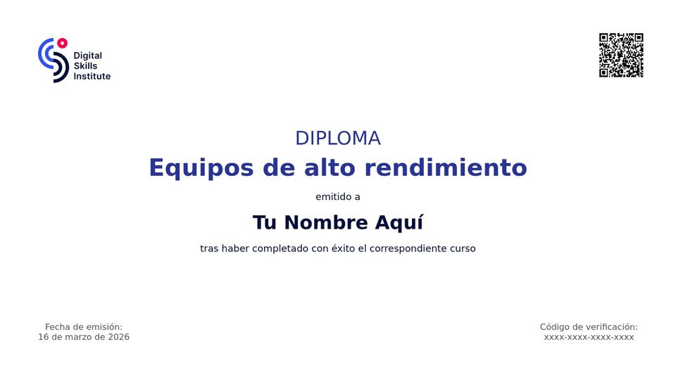 Diploma del curso Equipos de alto rendimiento